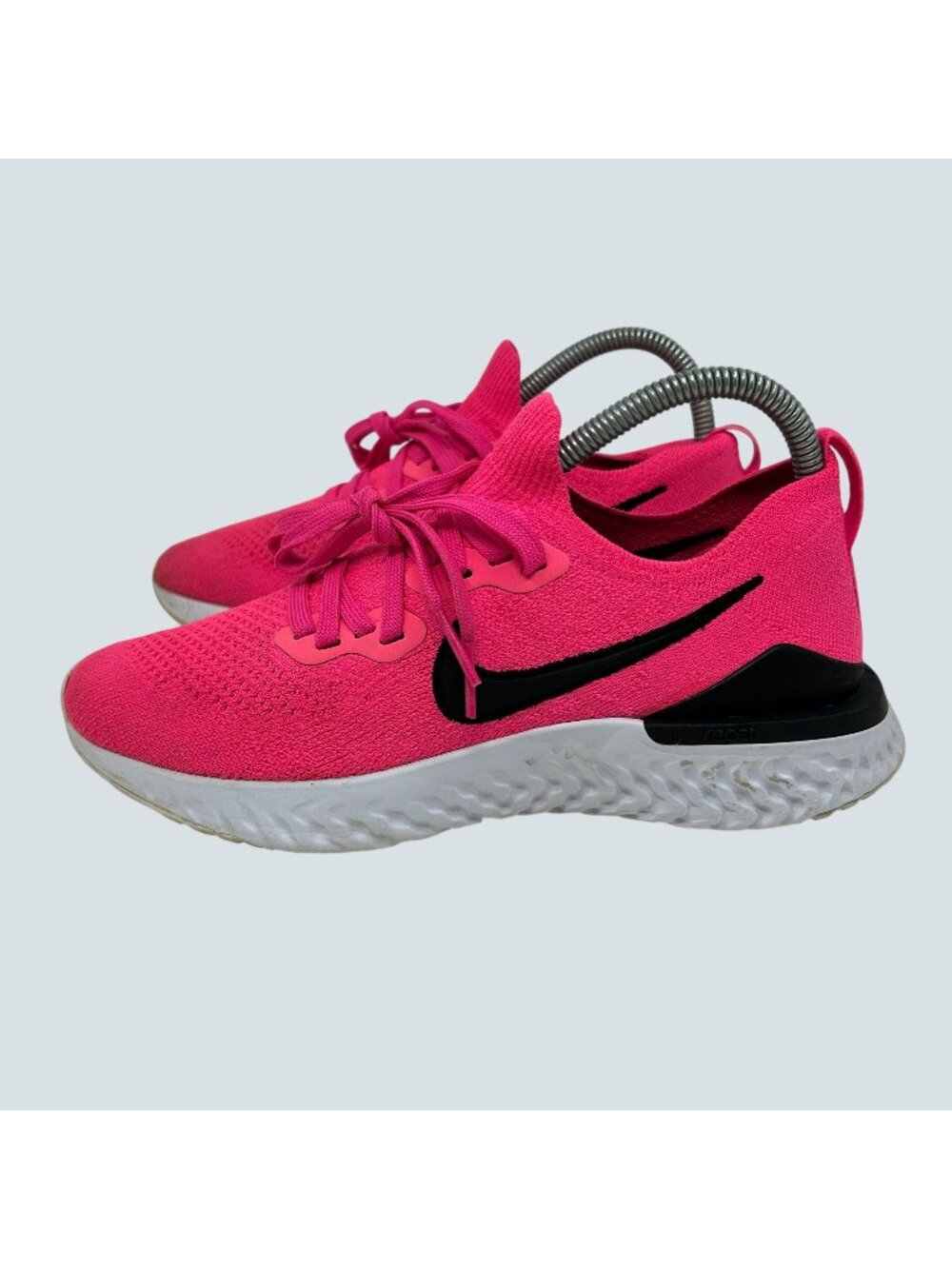 Nike Womens Epic React Flyknit Running Shoes Pink/Black US 7.5